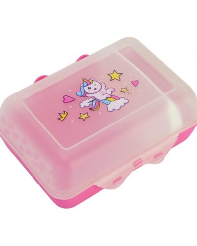 ΦΑΓΗΤΟΔΟΧΕΙΟ ΠΛΑΣΤΙΚΟ ΡΟΖ ΔΙΑΦΑΝΕΣ UNICORN 850ml (165x120x70 mm)