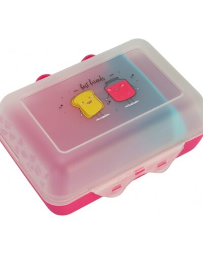 ΦΑΓΗΤΟΔΟΧΕΙΟ ΠΛΑΣΤΙΚΟ ΡΟΖ ΔΙΑΦΑΝΕΣ BEST FIENDS 850ml (165x120x70 mm)