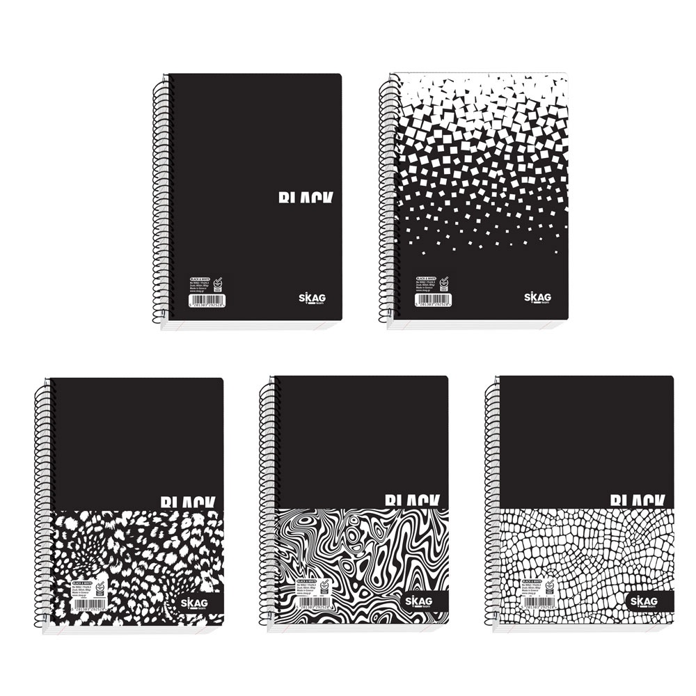 ΤΕΤΡΑΔΙΑ SKAG ΣΠΙΡΑΛ BLACK & WHITE 21X29 2Θ