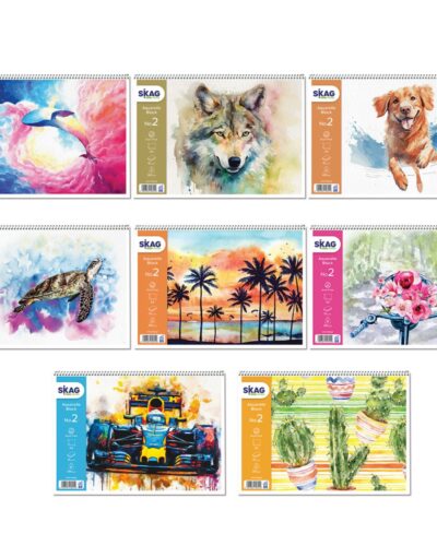 ΜΠΛΟΚ SKAG ΑΚΟΥΑΡΕΛΛΑΣ  Νο 2 20Χ30 (240γρ χαρτί /15 φύλλα)