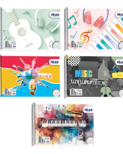 ΤΕΤΡΑΔΙΑ SKAG ΜΟΥΣΙΚΗΣ 17Χ25 Φ.40 ΣΠΙΡΑΛ (φαρδιά γράμμωση)