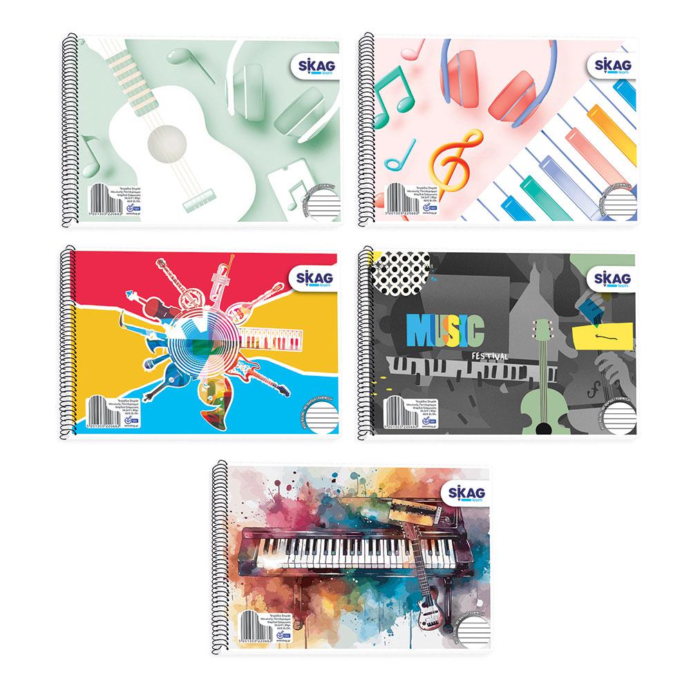 ΤΕΤΡΑΔΙΑ SKAG ΜΟΥΣΙΚΗΣ 17Χ25 Φ.40 ΣΠΙΡΑΛ (φαρδιά γράμμωση)