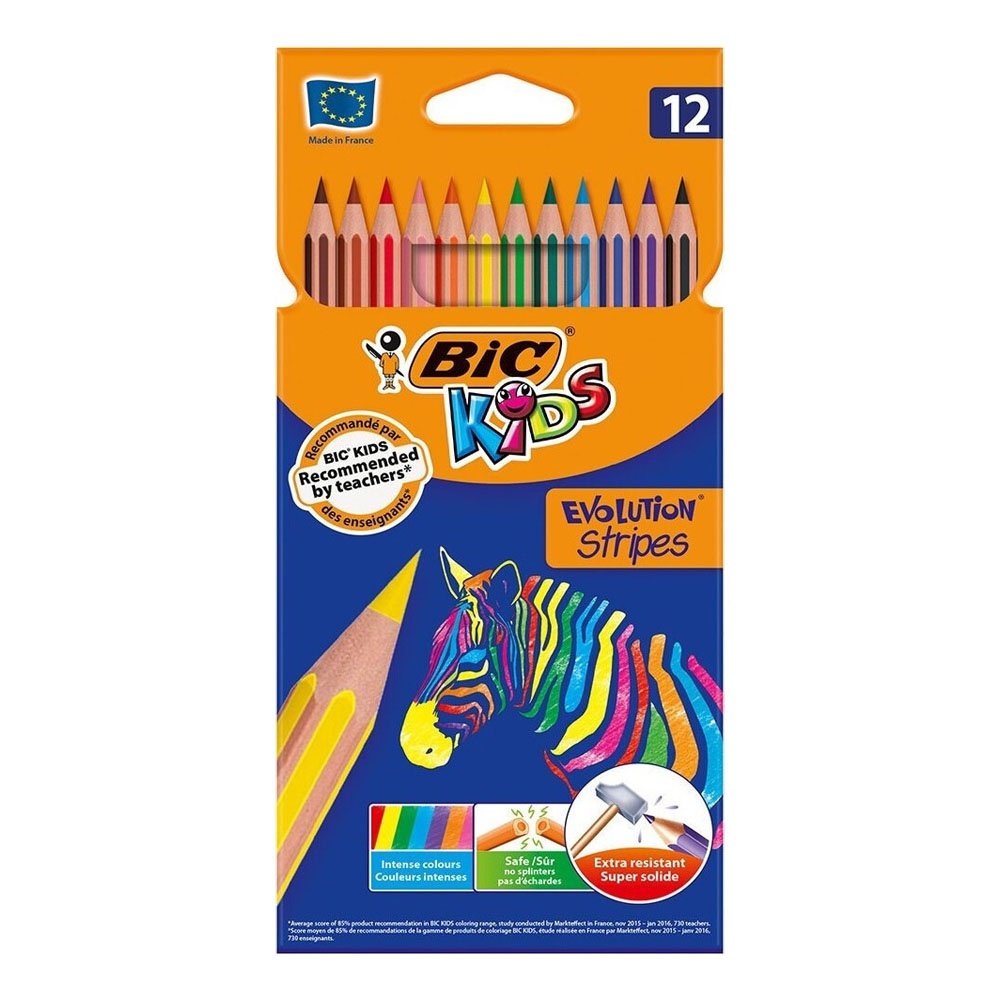 ΚΡΑΓΙΟΝ ΞΥΛΙΝΑ BIC KIDS ΡΙΓΕ 12χρωμ. (9505222)