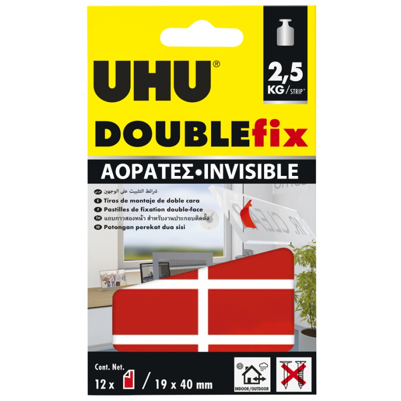ΚΟΛΛΑ UHU DOUBLE FIX ΑΥΤΟΚ/ΤΑ INVISIBLE (2.5kg)