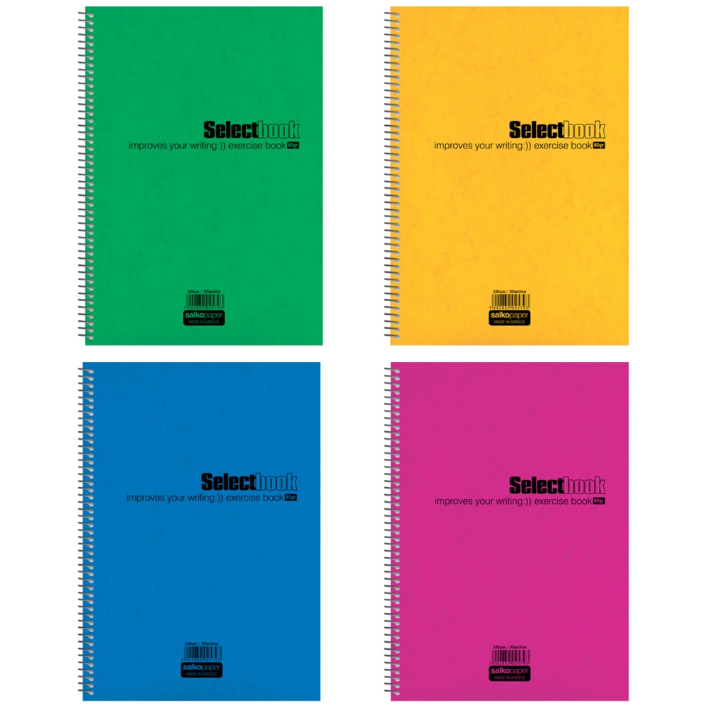 ΤΕΤΡΑΔΙΑ SALKO ΣΠΙΡΑΛ SELECT 17Χ25 3ΘΕΜ.