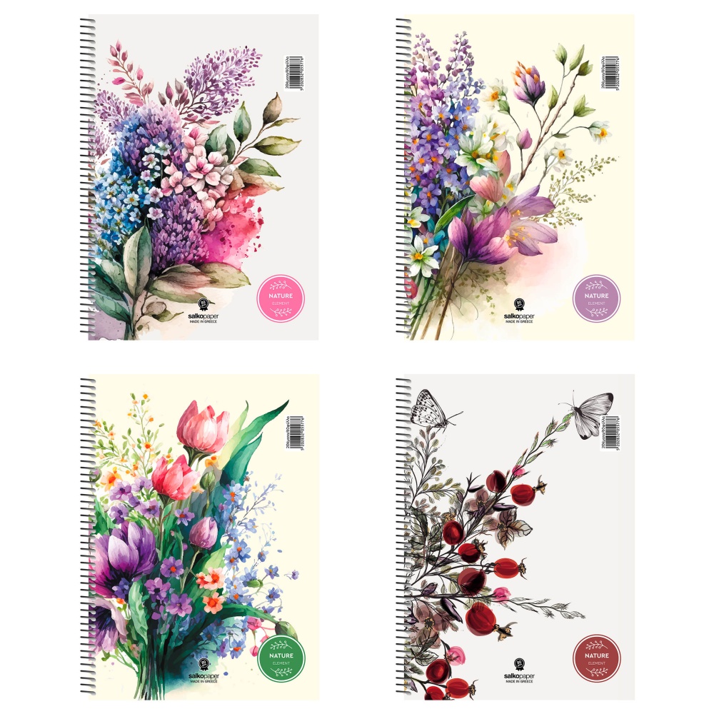 ΤΕΤΡΑΔΙΑ SALKO ΣΠΙΡΑΛ NATURE 17Χ25 1ΘΕΜ.