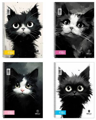 ΤΕΤΡΑΔΙΑ SALKO ΣΠΙΡΑΛ KITTIE 17X25 3 ΘΕΜ.