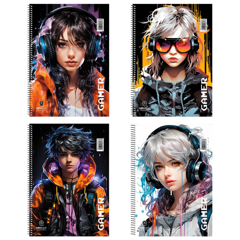 ΤΕΤΡΑΔΙΑ SALKO ΣΠΙΡΑΛ GAMER 17X25 2ΘΕΜ.