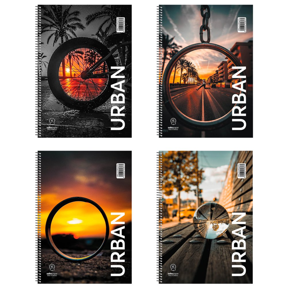ΤΕΤΡΑΔΙΑ SALKO ΣΠΙΡΑΛ URBAN 17X25 3 ΘΕΜ.