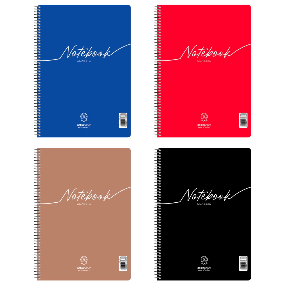 ΤΕΤΡΑΔΙΑ SALKO ΣΠΙΡΑΛ NOTEBOOK CLASSIC 17X25 4 ΘΕΜ.