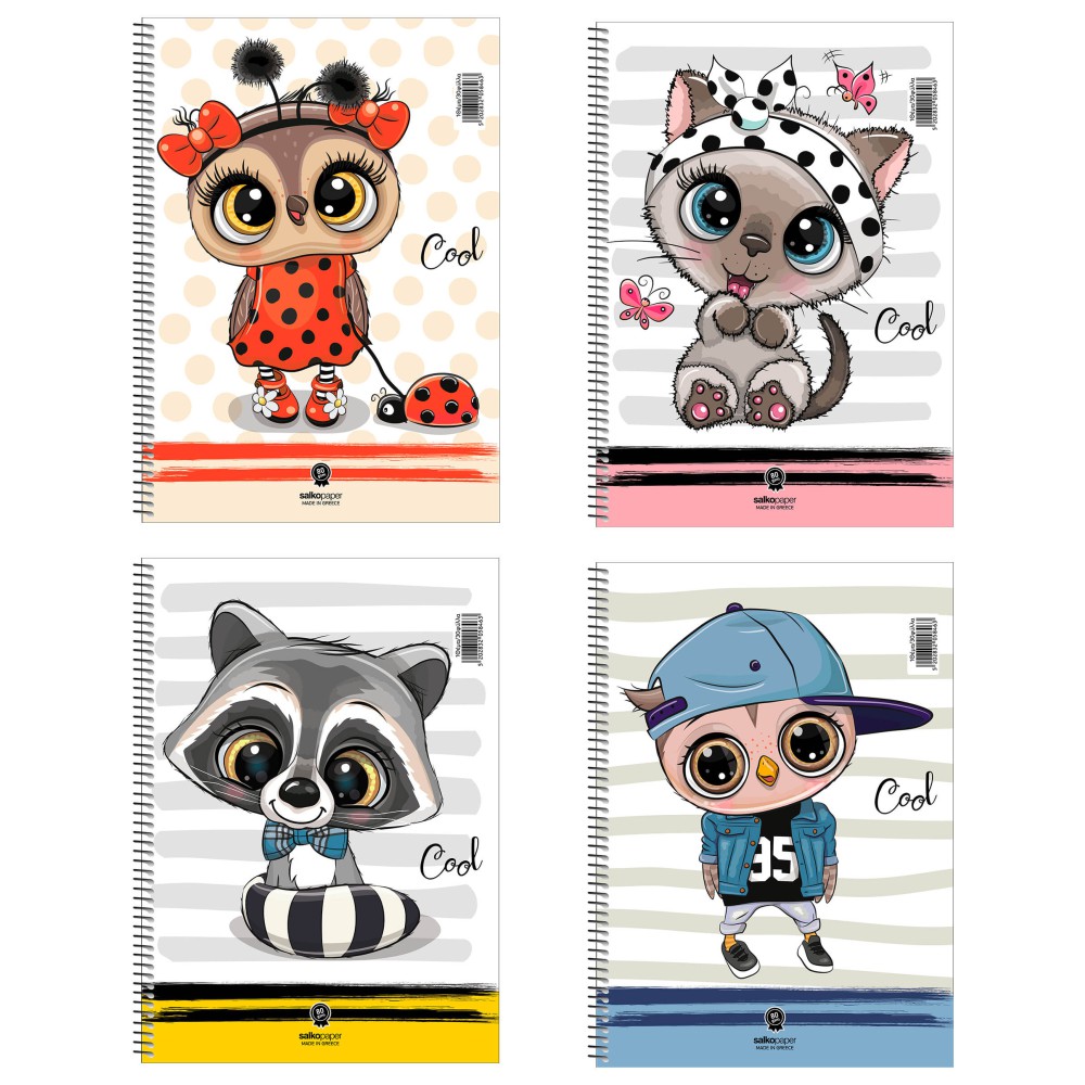 ΤΕΤΡΑΔΙΑ SALKO ΣΠΙΡΑΛ COOL 17X25 1 ΘΕΜ.