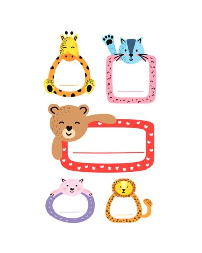 ΕΤΙΚΕΤΕΣ ΣΧΟΛΙΚΕΣ BSB ΑΠΛΕΣ ANIMALS (3 φύλλο)