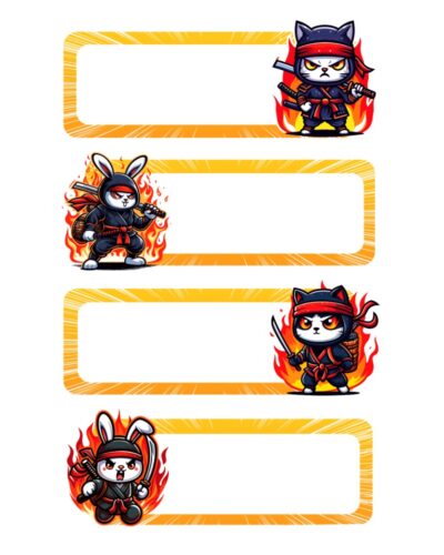 ΕΤΙΚΕΤΕΣ ΣΧΟΛΙΚΕΣ BSB ΑΠΛΕΣ NINJA (3 φυλλα)