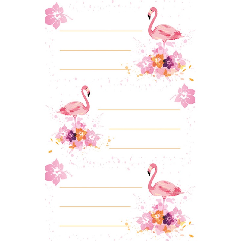 ΕΤΙΚΕΤΕΣ ΣΧΟΛΙΚΕΣ BSB ΑΠΛΕΣ FLAMINGOS (3 φύλλα)