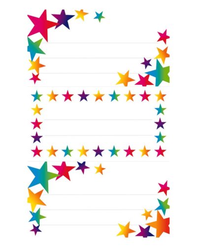 ΕΤΙΚΕΤΕΣ ΣΧΟΛΙΚΕΣ BSB ΑΠΛΕΣ COLORFUL STARS (3 φύλλα)
