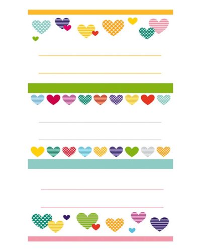 ΕΤΙΚΕΤΕΣ ΣΧΟΛΙΚΕΣ BSB ΑΠΛΕΣ COLORFUL HEARTS (3 φύλλα)