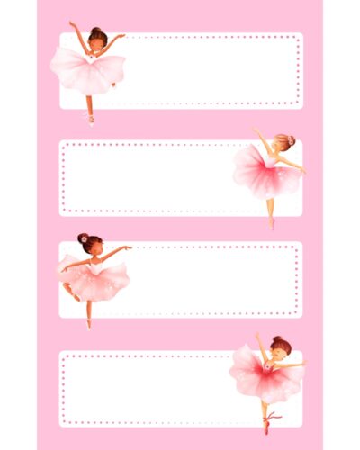 ΕΤΙΚΕΤΕΣ ΣΧΟΛΙΚΕΣ BSB ΑΠΛΕΣ BALLERINA (3 φύλλα)