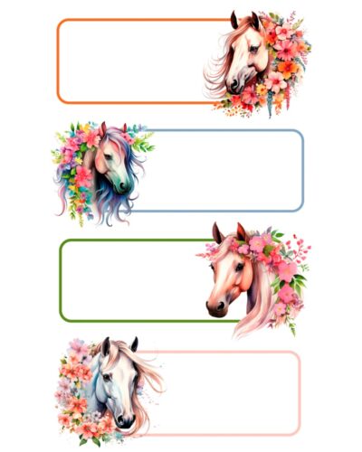 ΕΤΙΚΕΤΕΣ ΣΧΟΛΙΚΕΣ BSB ΑΠΛΕΣ HORSES (3 φύλλα)