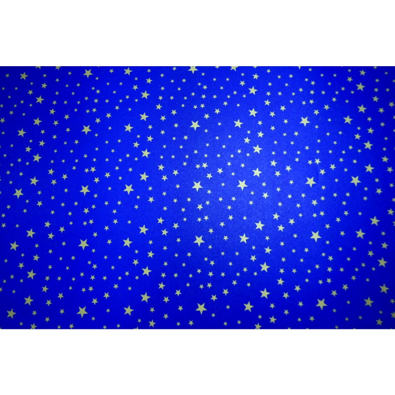 ΧΑΡΤΟΝΙΑ 50Χ70 ΑΣΤΕΡΙΑ ΜΠΛΕ 250 gr (χρυσά αστέρια)