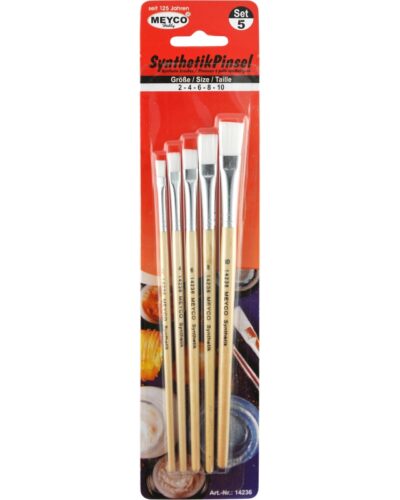 ΠΙΝΕΛΑ MEYCO ΣΥΝΘΕΤΙΚΑ ΠΛΑΚΕ ΣΕΤ 5τεμ. (2,4,6,8,10)