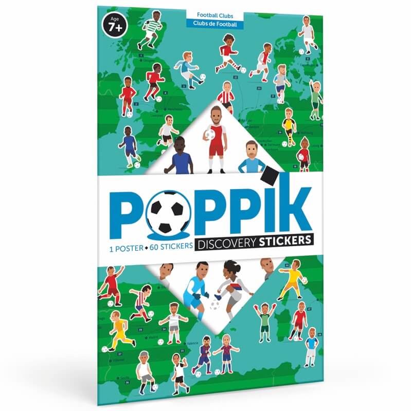 Poster Football Stickers | The most famous teams in Europe | Poppik Educational games
