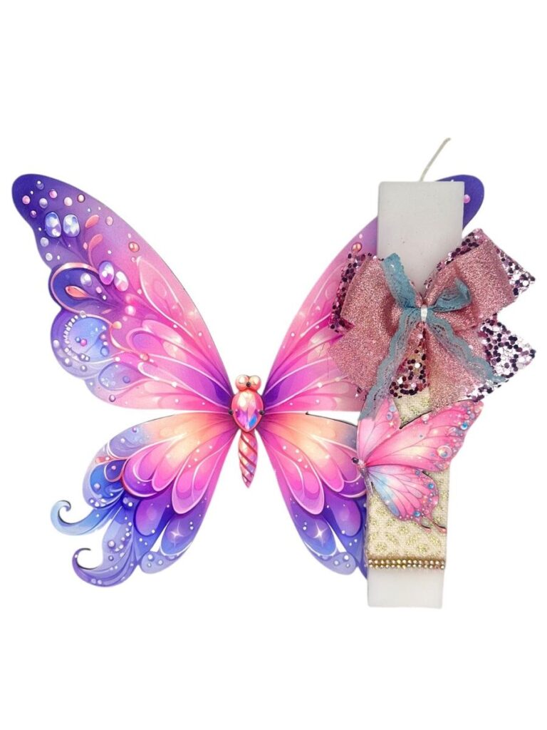 Λαμπάδα Butterfly Purple Strass