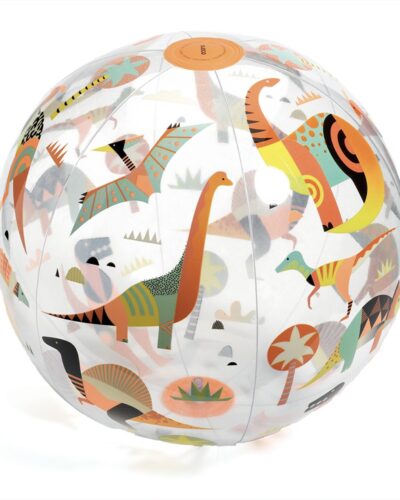 Djeco Μπάλα διάφανη φουσκωτή fluo  Δεινοσαυράκια 35εκ.