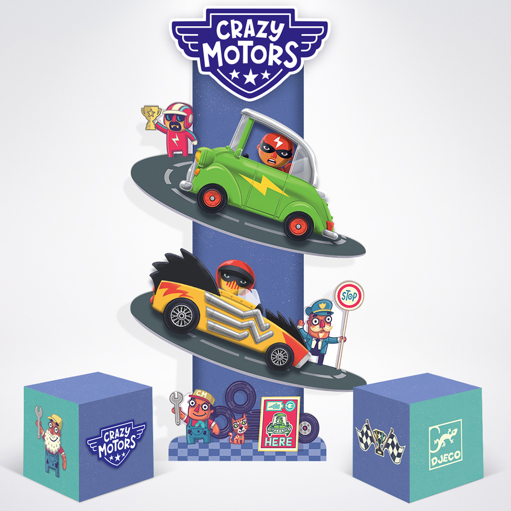 Djeco προωθητικό βιτρίνας Crazy Motors (78 x 118 εκ.)
