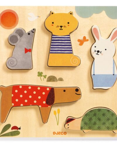 Djeco Ξύλνα σφηνώματα τρισδιάστατα Κατοικίδια Ζωάκια