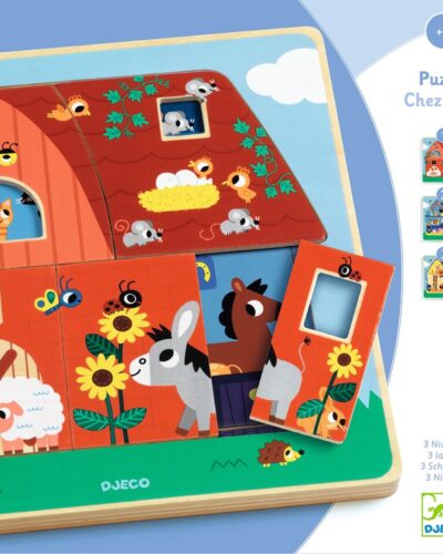 Djeco Παζλ ανακάλυψης 3 επίπεδων Η ζωή στον αχυρώνα