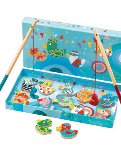 Djeco Ξύλινο παιχνίδι μαγνητικό ψάρεμα Παπάκια