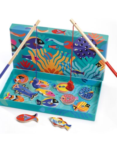 Djeco ξύλινο παιχνίδι μαγνητικό ψάρεμα Μοντέρνα ψαράκια