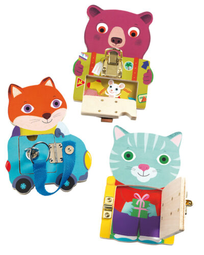 Djeco Eκπαιδ. παιχνίδι Μαθαίνω να ανοιγοκλείνω κλειδαριές Ζωάκια