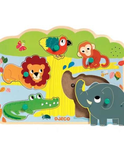 Djeco Ξύλινα σφηνώματα ήχου Ζωάκια ζούγκλας