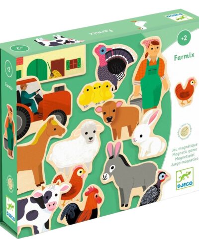 Djeco Ξύλινα μαγνητάκια Φάρμα 24 τεμ.