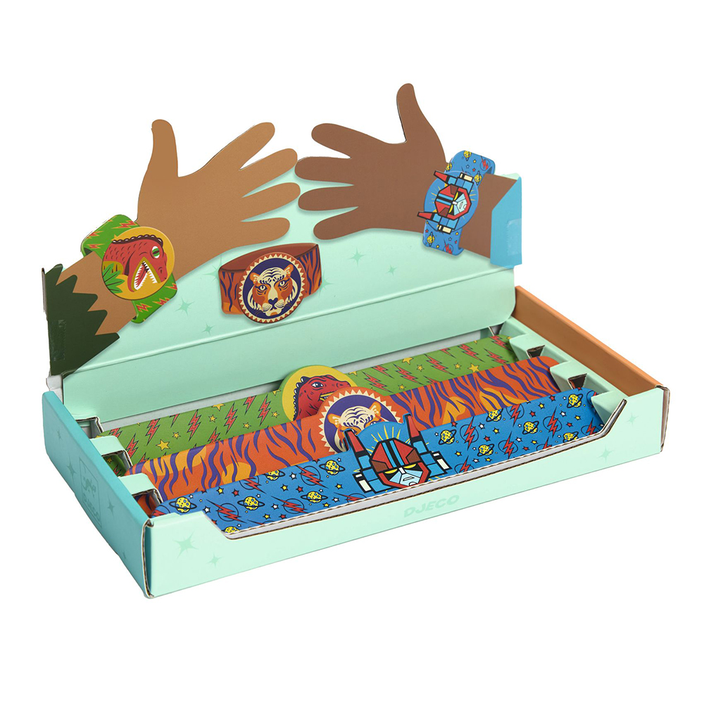 Djeco βραχιόλι slap τίγρης, δεινόσαυρος ή ρομπότ (Διατίθεται σε display των 15)