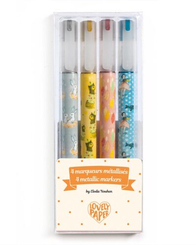 Djeco μαρκαδόροι μεταλλικοί Elodie 4 Τεμ.