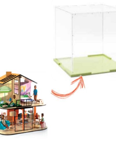 Djeco ντισπλέι κουκλόσπιτων κύβος πλέξι γκλας