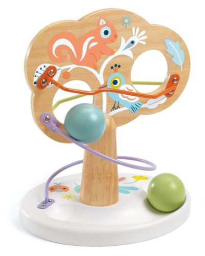 Djeco Ξύλινο Τόμπογκαν - κατρακύλα μπάλας Δέντρο με σκιουράκι