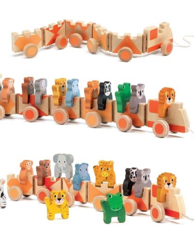 Djeco Τρενάκι - Τρεχαλίτσα Ζωάκια Ζούγκλας