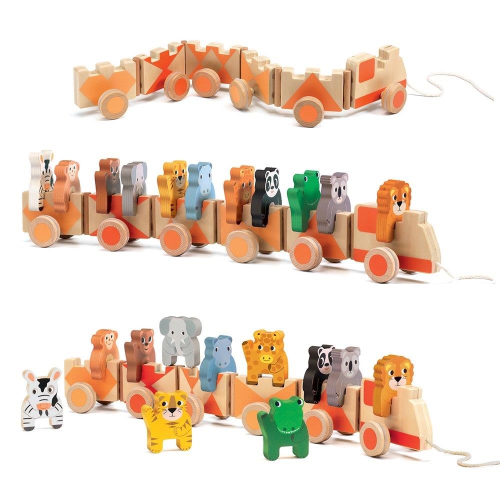 Djeco Τρενάκι – Τρεχαλίτσα Ζωάκια Ζούγκλας