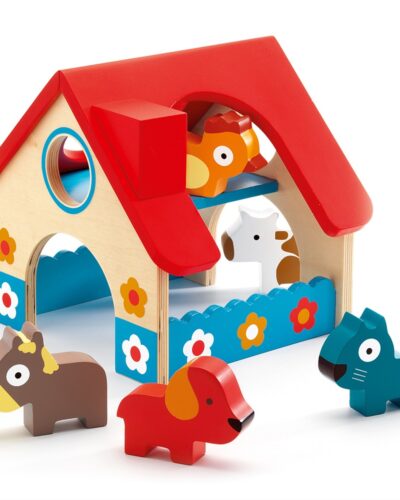 Djeco Ξύλινη φάρμα με ζωάκια