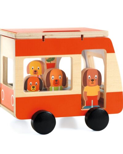 Djeco Ξύλινο τροχόσπιτο Εξόρμηση με την οικογένεια σκύλων