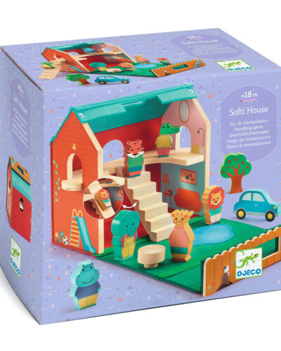 Djeco ξύλινο σπιτάκι με κήπο και ζωάκια σε βαλιτσάκι