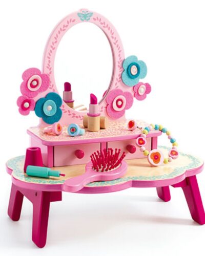 Djeco Ξύλινο παιχνίδι ρόλων Τουαλέτα ομορφιάς ροζ