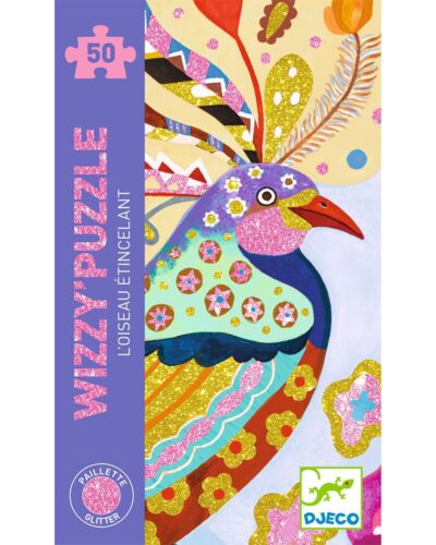 Djeco Παζλ Twist σε κουτί 50 τεμ. Παγώνι με γκλίτερ