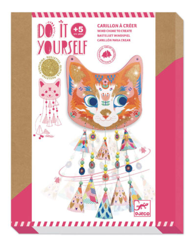 Djeco DIY Φτιάχνω Μελωδό ανέμου με καμπανάκια Γατούλα