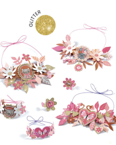 Djeco DIY Φτιάχνω σετ κοσμημάτων Λουλούδια - ζωάκια γκλίτερ εφέ - FSC MIX