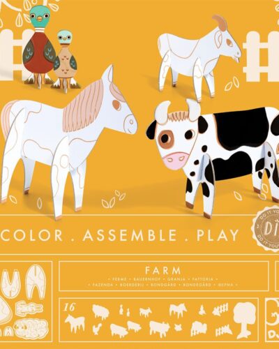Djeco DIY Κατασκευάζω και χρωματίζω 3D Φάρμα FSC MIX