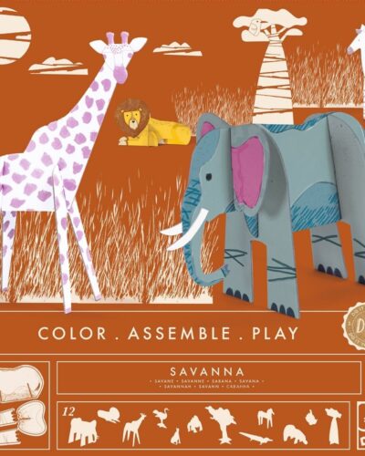 Djeco DIY Κατασκευάζω και χρωματίζω 3D Σαβάνα FSC MIX